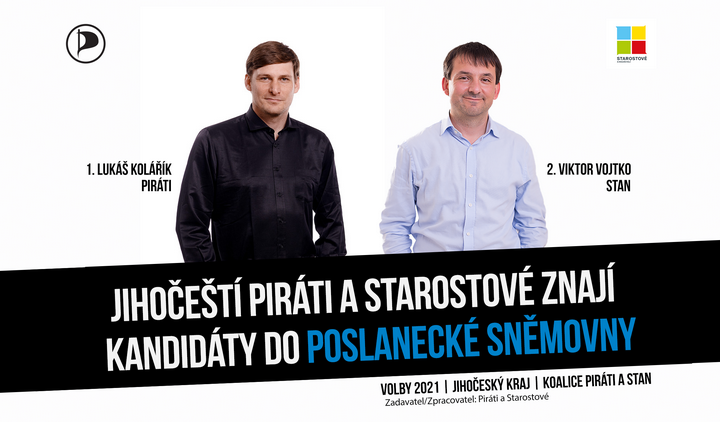 Jihočeští Piráti a Starostové znají všechny své kandidáty do Poslanecké sněmovny Parlamentu ČR