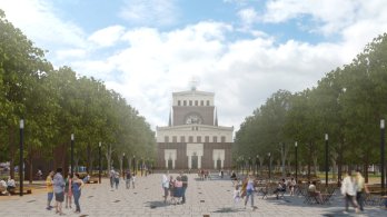 Na náměstí Jiřího z Poděbrad se zahajují stavební práce. Přibudou nové stromy nebo nádrž na zachycení dešťové vody